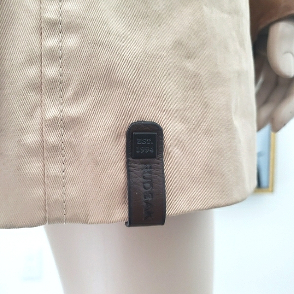 Rudsak | Waxed Cotton and Leather Asymmetrical Trench Coat - Picture 9 of 16